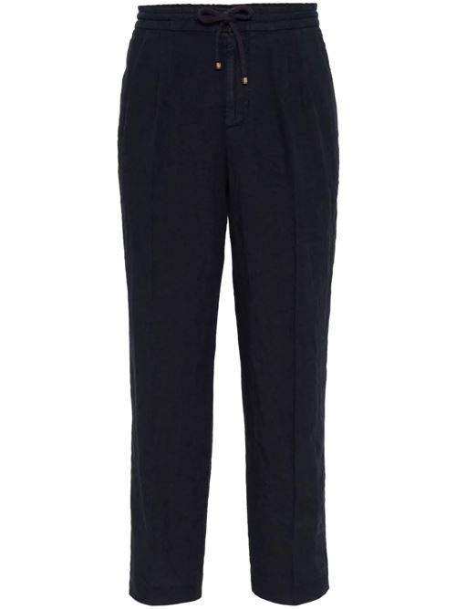 Midnight blue linen/flax pants Brunello Cucinelli | M243DE1710C2517